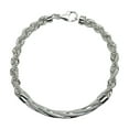 thumbnail image 4 of 925 Sterling Silver High Polished Hollow Rope Twisted Round Bar 4mm Bracelet 7" Jewelry Female, 4 of 5