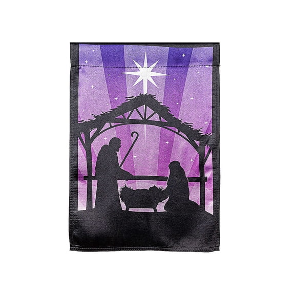 Evergreen Garden Flag Nativity Lustre Double Sided Indoor Outdoor Decor 18" x 12.5"