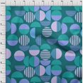 thumbnail image 4 of oneOone Polyester Spandex Teal Blue Fabric Geometric Sewing Material Print Fabric By The Yard 56 Inch Wide, 4 of 4