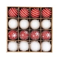 thumbnail image 2 of Christmas Tree Ornaments Set, 16 Pack 2.36 Inch Red and White Foam Balls Decorative Hanging Baubles for Holiday Tree, Party, and Home Winter Décor, 2 of 5