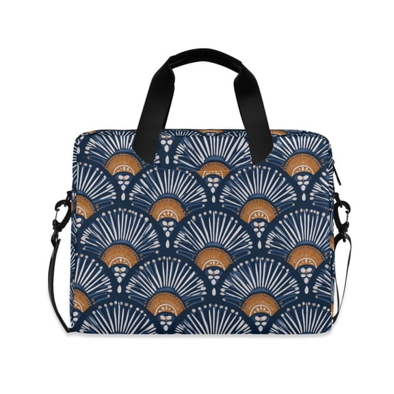 FORMRS 16" Laptop Bag Carrying Sleeve Case with Handle Travel Shoulder Briefcase, Blue Elegant Geometric