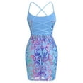 thumbnail image 3 of IBTOM CASTLE Women's Sequin Mini Dress Sparkly Glitter Strap V-Neck Bodycon Cocktail Party Homcoming Short Dresses XS Sky Blue, 3 of 8