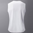 thumbnail image 5 of Men'S Solid Color Sleeveless Tank Top Breathable Mesh Athletic Shirt With Reflective Stripes For Running Workout Gym And Daily Training Activities Tank,White,XL, 5 of 5