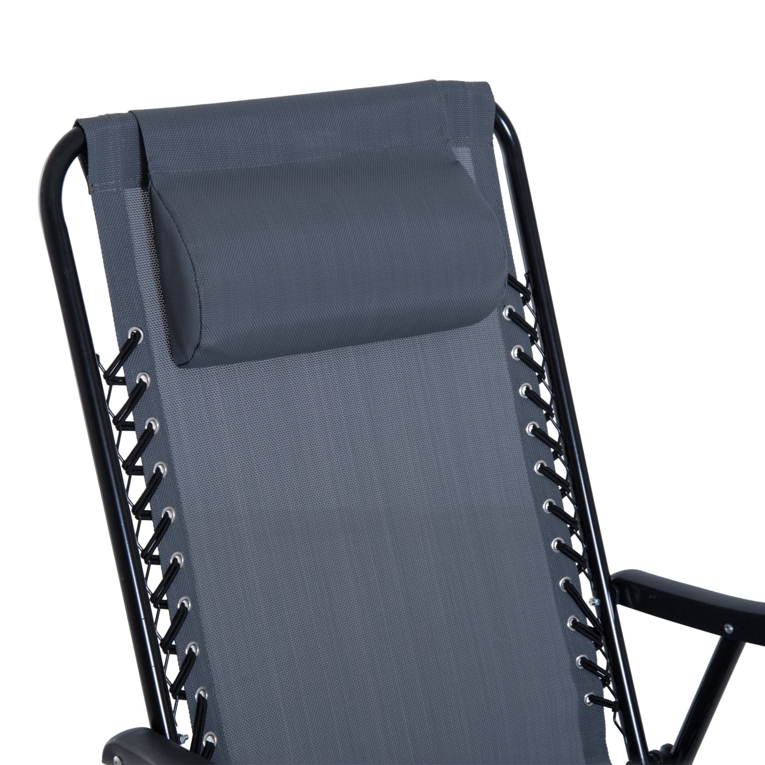 Outsunny 3 Piece Outdoor Rocking Bistro Set, Patio Folding Chair Table Set with Glass Coffee Table for Yard, Patio, Deck, Backyard, Gray