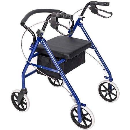 Mother's Day Sales - Folding Rolling Rollator Walker With 4 Wheels Wide Seat 286 lb. Weight Capacity