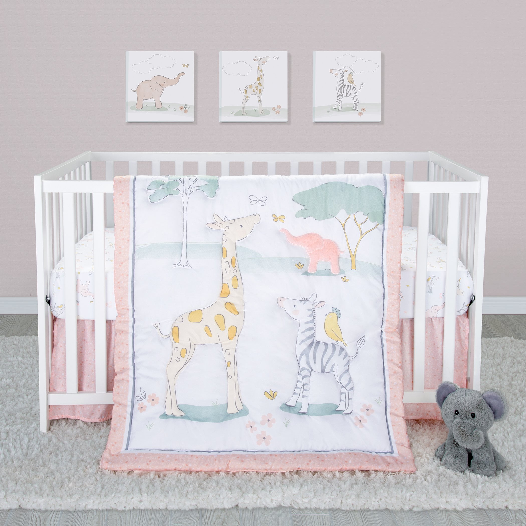 Brandream Dinosaur Crib Bedding Sets for Boys with Bumper Pads 100% Hypoallergenic Cotton Baby Nursery Bedding Set 11 Pieces 