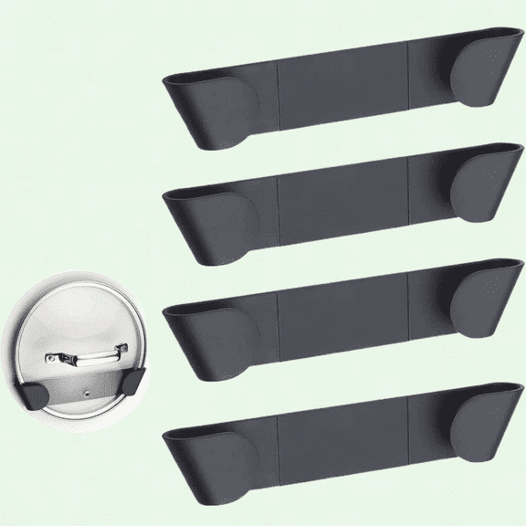 Pot Lid Holder for Cabinet Door, Set of 4, Kitchen Pan Pot Cover Organizer