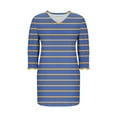 thumbnail image 6 of Homenesgenics Winter Dresses for Women 2025 Women's Fashion Leisure Solid Elastic Cuffs Long Sleeve V-Neck Dress Blue S, 6 of 7
