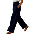 thumbnail image 6 of IYYVV Womens Balloon Pants Wide Leg Barrel Pants Baggy Trousers Elastic Waist Casual Lounge Travel Pants with Pockets Navy XL, 6 of 6