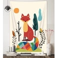 thumbnail image 4 of Aesthetic Fox Simply Tapestry, Modern Minimalist Abstract Creative Moon Vertical Tapestries, Colorful Tree Floral Animals Tapestry Wall Hanging for Bedroom Hippie Poster Blanket College, 40X60IN, 4 of 4
