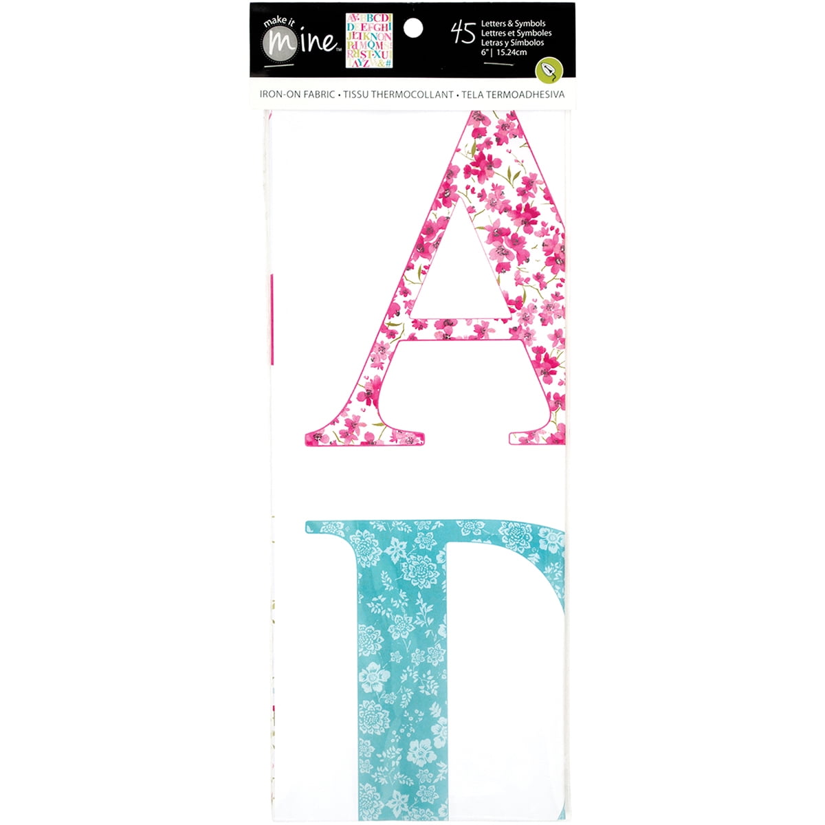 Alphabet Uppercase Iron-On Fabric Letters & Symbols-Sweet - Walmart.com