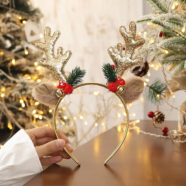 Christmas Antler Headband, Soft Plush Deer Ears Headband  display picture 1