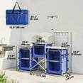 thumbnail image 2 of CoSoTower Aluminum Camping Kitchen, Portable Folding Camping Table with Fabric Cupboards, Windshield, Bag for BBQ, Picnic, Blue, 2 of 7