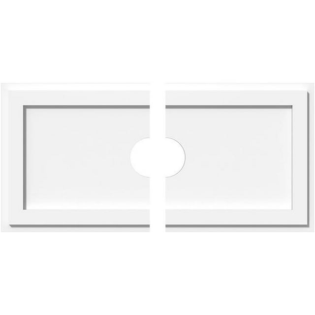 Ekena Millwork CMP30X15RE2-04000 4 in. ID x 10.5 in. Rectangle Architectural Grade PVC Contemporary Ceiling Medallion - 2 Piece