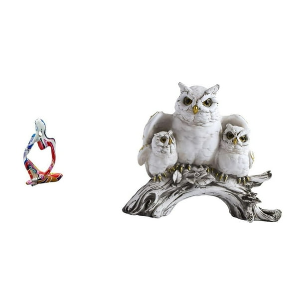 Estatua de resina de un pensador sentado. Figura decorativa abstracta de un búho. Figura de animal hecha a mano en poliresina, ideal para la sala de e