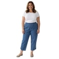 thumbnail image 4 of Turtle Bay New York Women's Capris with Studded Hem Detail in Cotton Blend Denim with Angled side Pockets (Plus Sizes), 4 of 4