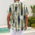 thumbnail image 3 of NAMTYQX Hawaiian Shirt for Men V Neck Short Sleeve Casual Button Front Plus Size Lightweight Textured Graphic Mens Graphic T-Shirts Beige Size 3XL, 3 of 5