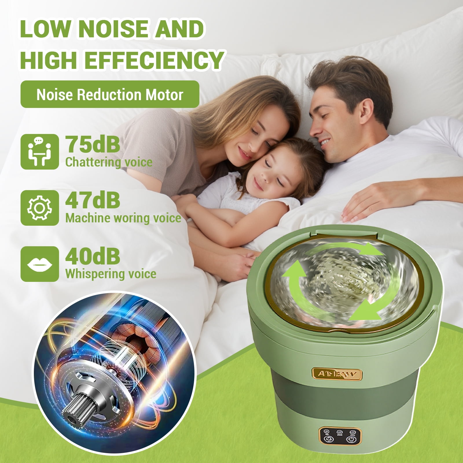 Mini Washing Machine and Dryer, 12L Foldable Collapsible Washer for Underwear, Baby Clothes, Socks, Ideal for Apartment Use