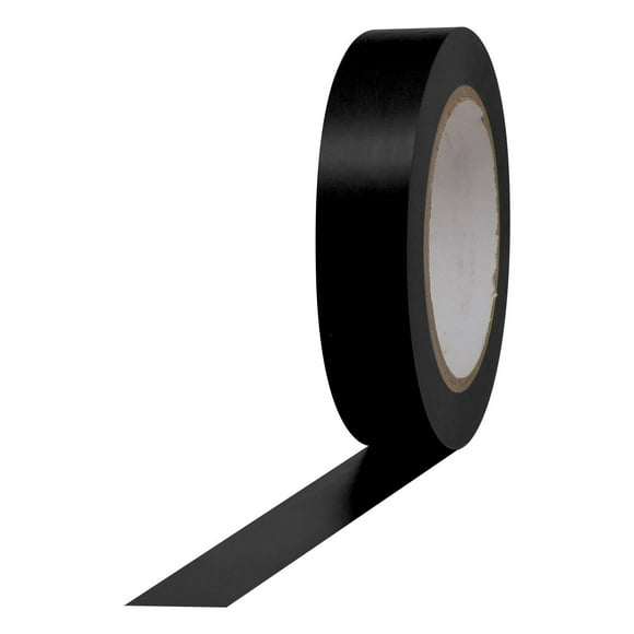ProTapes Pro 50 Premium Vinyl Safety Marking and Dance Floor Splicing Tape, 6 mils Thick, 36 yds Length x 1" Width, Black (Pack of 1)