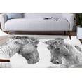 thumbnail image 2 of Two Horses Rug Car Mat Rugs, Pattern Rug, Trendy Rug, Animal Rug, Non Slip Rug, Two Horses Rug, Saloon Rug, Home Decor Rug, Black White Rug, 2'x3' - 60x90 cm, 2 of 8
