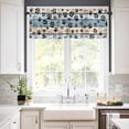 thumbnail image 3 of Blue Cat Paw Print Kitchen Valances for Windows 42x12 Inch Kitchen Curtains Valances Rod Pocket Vintage Farmhouse Rustic Wooden Grain Bathroom Window Valances for Window Treatment Decor, 3 of 6