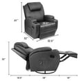 Homall Heated Swivel Rocking Recliner Chair Massage PU Leather 360