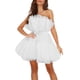 thumbnail image 1 of Txlixc - Mini vestido sin tirantes de cintura alta de hilo de malla de color sólido para mujer Txlixc  Estilo de ocio, 1 of 5