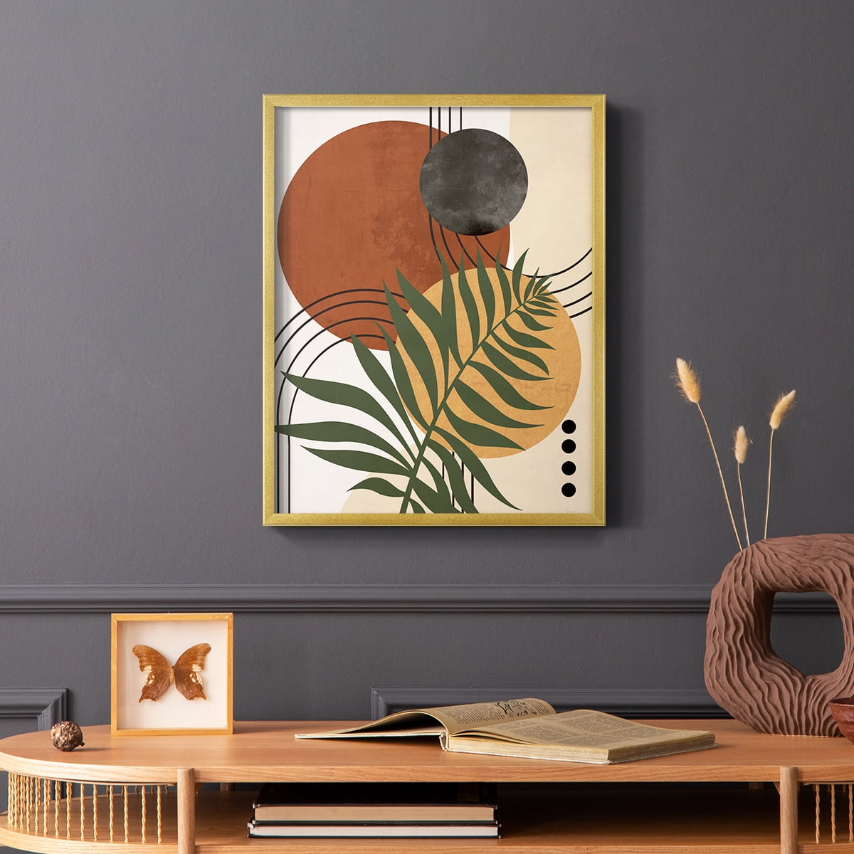 Contemporary Palm I in Paper Solid Wood 22 x 28 Framed Print