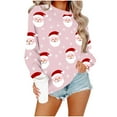 thumbnail image 3 of Merry Christmas Sweatshirts for Womens Crewneck Christmas Printed Shirts Loose Long Sleeve Blouses Casual Xmas Sweatshirt Holiday Party Pullover Sweater Tops, 3 of 4