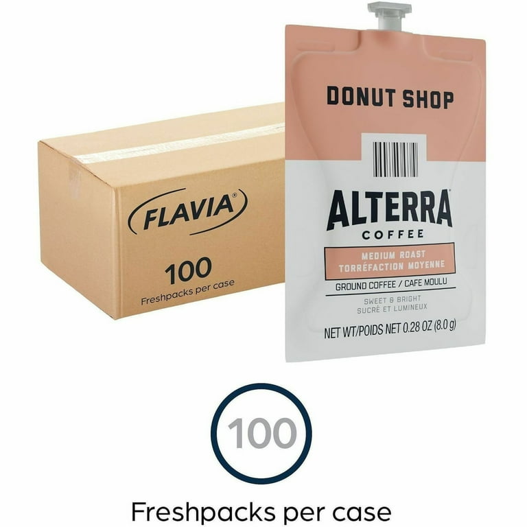 Lavazza Alterra Donut Shop Coffee, 100 Freshpacks/Carton, For
