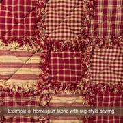 JCS Primitive Red 7 Plaid Homespun Cotton Fabric Sold by the Yard