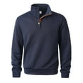 thumbnail image 5 of DIOAZUD Mens Quarter Zip Pullover Long Sleeve Stang Collar Waffle Tops Solid Color Loose Fit Sweatshirts Casual Pullovers for Men, 5 of 9