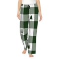 thumbnail image 1 of Balery Green White Lumberjack Plaid Pantalones de pijama para mujer, pijamas ultraligeros, pantalones de estar por casa-3X-Large, 1 of 6