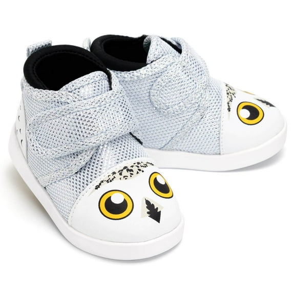 ikiki Snowy Owl Squeaky Toddler Shoes | Sparkly White