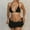 01 Black, variant on YueHuiYing Women's 3 Piece Swimsuits Triangle Halter String Bikini Set with Cover Up Lace Layered Ruffle Skirt