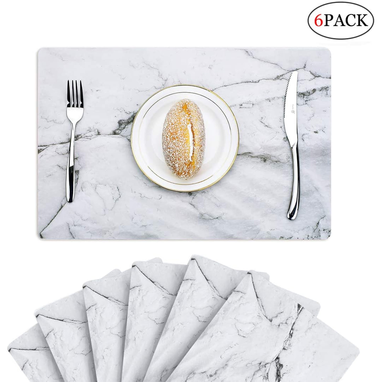 Set of 4 White Silver, 14.96Inch Sweet Elegance Placemats Table Mat Round Hollow Decorative PVC Placemat for Dining Table Wedding Party Kitchen Restaurant Decorations Christmas