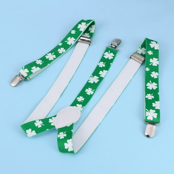 Pretyzoom Adjustable Green Elastic Suspenders for Jeans, Shorts, Casual Outfits, and Comfortable Fit