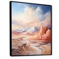 thumbnail image 2 of Designart "Sunkissed Sands Beach Photo II" Nautical & Beach Floater Framed Wall Art Living Room, 2 of 7
