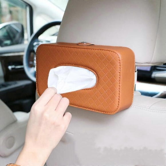 Porte-mouchoirs de Voiture, Porte-Masque de Voiture, Porte-Kleenex en Cuir PU pour Siège Arrière, Distributeur de Lingettes pour Pare-Soleil de Voiture, Porte-Mouchoirs de Voiture (Marron), Dossier de Siège Intérieur