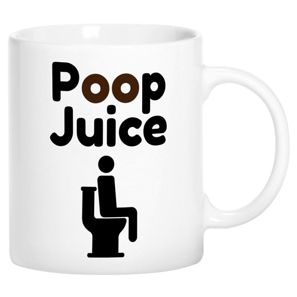 Mugvana Coffee is Poop Juice Funny Novelty Ceramic Coffee Mug Cup with