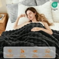 thumbnail image 6 of JoanKaren Electric Heated Blanket with Wireless Controller,King Size Fluffy Warm Luxury Fuzzy Comforter Blankets,6 Heat Levels&10 Hours Auto Off,104"x90",Gray, 6 of 7