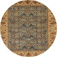 thumbnail image 1 of Ahgly Company Machine Washable Indoor Round Abstract Metallic Gold Area Rugs, 6' Round, 1 of 7