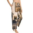 thumbnail image 2 of Daiia Rustic French Signpost Women's Sleep Pant with Pockets and Drawstring,Pajama Pants-Large, 2 of 9