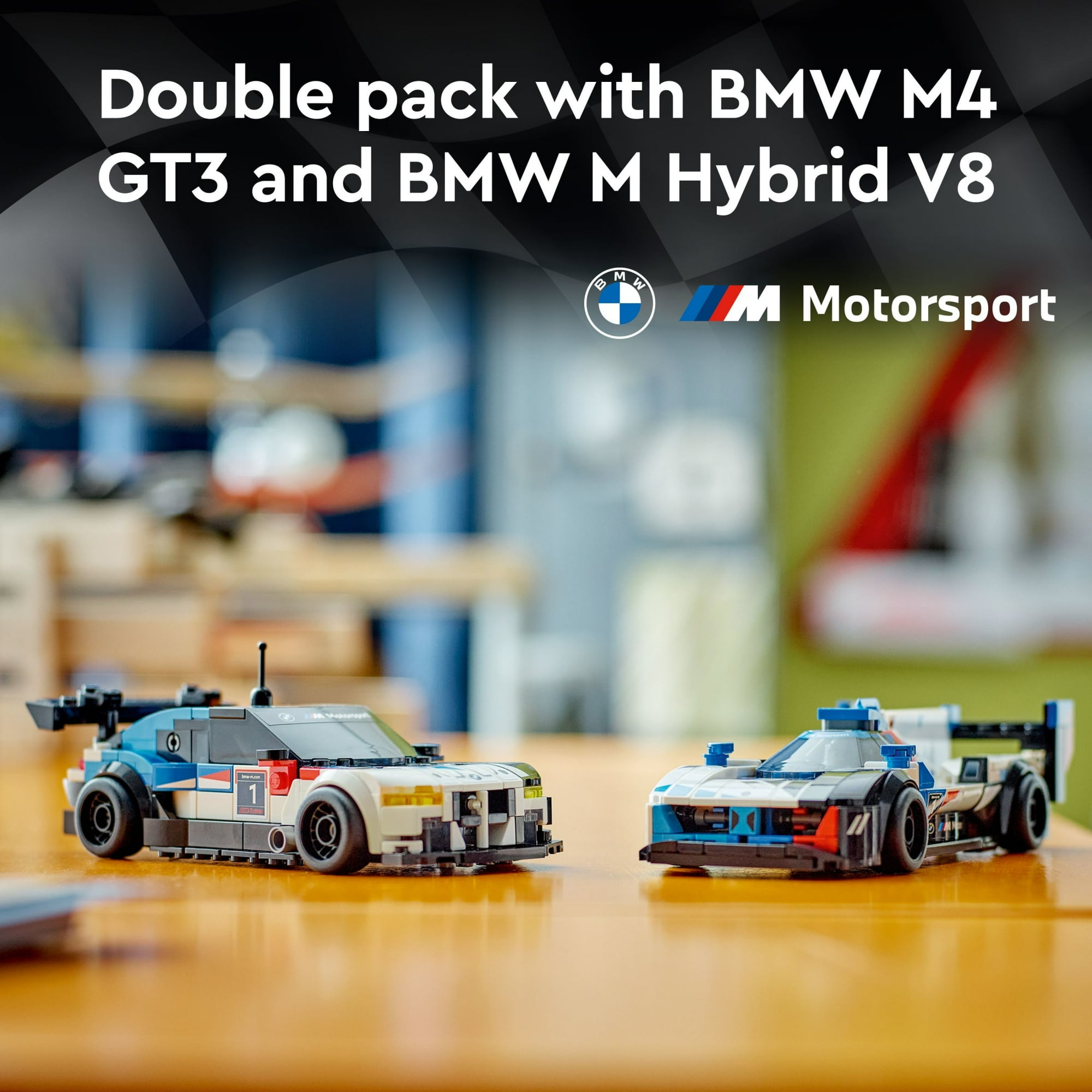 LEGO Speed Champions BMW M4 GT3 & BMW M Hybrid V8 Building Toys - Race Car Toys for Kids, Boys & Girls, Ages 9+ - Gift for Christmas - W/ 2 Minifigures - 76922