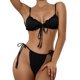 thumbnail image 4 of Txlixc Conjunto de traje de baño dividido para mujer, bikini con volantes+bragas con cordones+cobertores de malla Txlixc Moda, 4 of 7