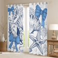 thumbnail image 2 of Manfei Sketch Seashell Bow Blackout Curtains,Starfish Coral Ocean Window Curtains Pack of 2 (38x45 Each), 2 of 6