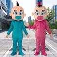 thumbnail image 5 of Mascota de dibujos animados para niños y niñas de color azul y rosa para cosplay, disfraz de mascota elegante para fiestas de Halloween, 5 of 5