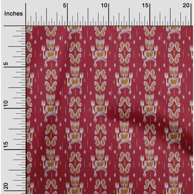 oneOone Cotton Cambric Fabric Paisley Ikat Decor Fabric Printed BTY 56 Inch Wide