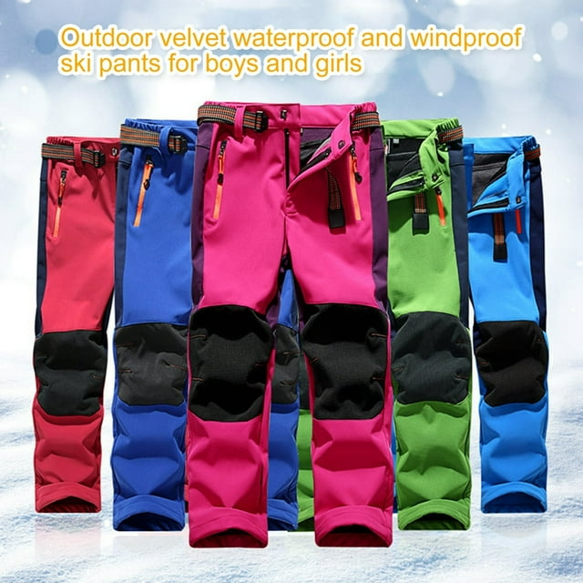 Kids Assault Pants Quick-drying Breathable Fleece Lining Waist Warm Insulated Trousers for Kids