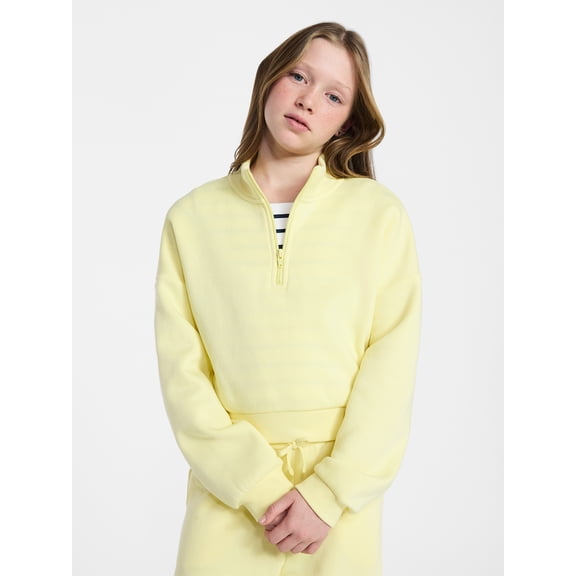 Weekend Academy Girls Fleece Quarter Zip Sweater, Sizes 4-18